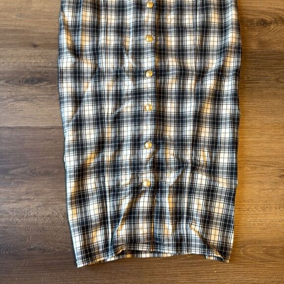 Vtg Gucci 90s runway plaid jodhpurs recycled into a snap button skirt size 30 - Picture 6 of 16